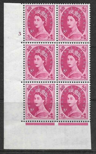 8d Wilding Tudor Crown cylinder 3 No Dot perf type A(E/I) UNMOUNTED MINT