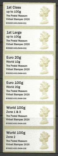 2020 The Postal Museum Virtual Stampex post & Go P&G UNMOUNTED MINT