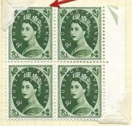 S126c 9d Wilding Multi Crowns variety - Frame Break UNMOUNTED MINT