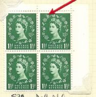 S34g variety 1½d Wilding blue phos - Daffodil flaw UNMOUNTED MINT