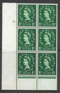 1½d Wilding Blue Phosphor on Cream Cyl 15 No Dot perf B(I P) UNMOUNTED MINT