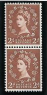 S44a Vertical Wilding Green phos Coil join pair UNMOUNTED MINT MNH