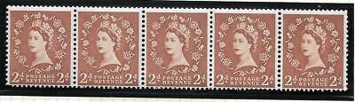 S49b 2d Wilding Violet Phos with 1 broadband coil strip UNMOUNTED MINT