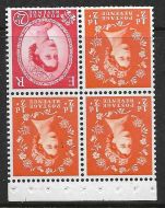 SB12a Wilding booklet pane crowns on white perf I UNMOUNTED MNT MNH