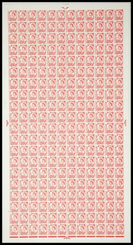 XJ1 2½d Jersey Regional 1Cyl 1 No Dot - Full sheet UNMOUNTED MINT