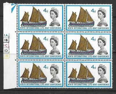 Sg 640a 1963 4d Lifeboat Ord - cylinder Row 12 UNMOUNTED MINT MNH