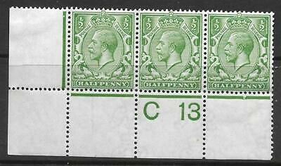 N14(6) ½d Bright Green Control C13 perf MOUNTED MINT in margin only