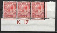 N16(7) 1d Vermilion Royal Cypher Control K17 Imperf UNMOUNTED MINT