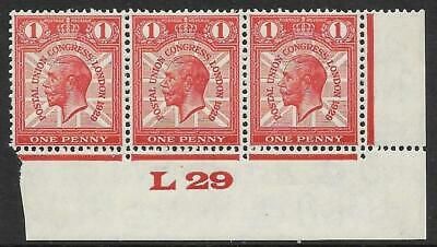 1929 1d PUC Control L29 Strip of 3 UNMOUNTED MINT MNH