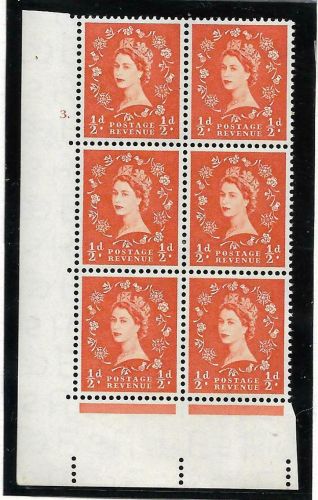 ½d Wilding Edward Crown cylinder 3 Dot perf type A(E I) UNMOUNTED MINT