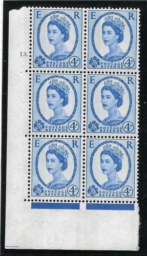 4d Wilding Blue Phosphor on White cyl 13 Dot perf type A(E I) UNMOUNTED MINT