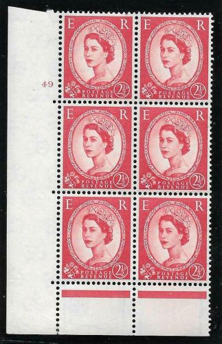 1958 2½d Wilding graphite Cyl 49 No Dot perf C(E P) UNMOUNTED MINT