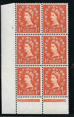 1957 ½d Edward Graphite cylinder 4 No Dot perf type B(I P) UNMOUNTED MINT