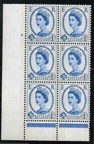 4d Wilding Green Phosphor 8 No Dot perf type B(I P) UNMOUNTED MINT