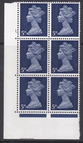 5d Pre-decimal Machin 2B head A perf A Cyl 1 dot UNMOUNTED MINT