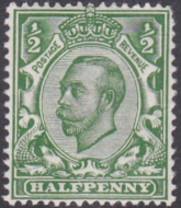 Spec N4(2) ½d Pale Green Downey Head UNMOUNTED MINT/MNH