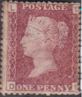 SG 43 1d Penny Red Lettered plate 140 D-L MOUNTED MINT