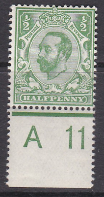 Spec N1(2) ½d Pale Green Control A 11(w)perf MOUNTED MINT