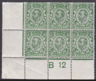 Sg 338 N4(1) ½d Green Crown die 2 B12(c) perf 2A  UNMOUNTED MINT MNH