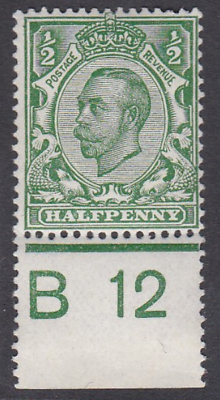 Sg 338 N4(1) ½d Green Downey Head Control B 12(c) UNMOUNTED MINT MNH