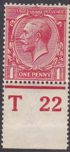 N16(11) 1d Carmine Red Royal Cypher Control T22  perf MOUNTED MINT