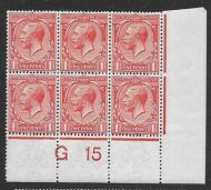 N16(1) 1d Bright Scarlet Royal Cypher Control G 15 perf blk 6 UNMOUNTED MINT
