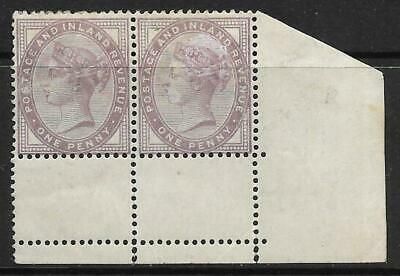 Sg 172 1d lilac Die II Rare No Control Pair MOUNTED MINT