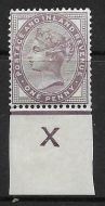 Sg 172 1d lilac control X imperf Single  UNMOUNTED MINT