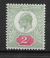 Sg 225 M11(1) 2d Yellow Green  Carmine Red De La Rue UNMOUNTED MINT