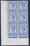 4d Wilding Violet 9.5mm Phosphor cyl 26 No Dot perf A(E I) UNMOUNTED MINT