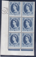 1 6 Wilding Violet Phos 9.5mm cyl 8 No Dot perf type F(L) UNMOUNTED MINT