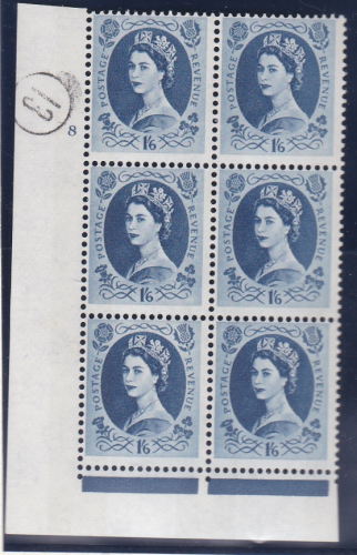 1 6 Wilding Violet Phos 9.5mm cyl 8 No Dot perf type F(L) UNMOUNTED MINT
