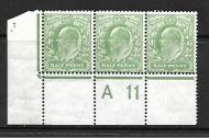 Sg 268 ½d Green Harrison P. 14 Control A11 H2A MOUNTED MINT to 1 stamp