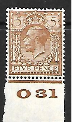 Spec N40(3) 5d Reddish Brown Block Cypher Control O31 imperf UNMOUNTED MINT