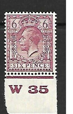 N42(3) 6d Reddish Purple Block Cypher Control W35 imperf single UNMOUNTED MINT