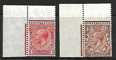 Sg N34(3)a & N35(1)b 1d & 1½d Block Cypher Experimental Paper UNMOUNTED MINT