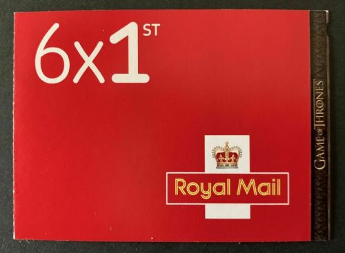 MB20 2018 Game of Thornes 6 x 1st class stamps barcode booklet With Cylinder