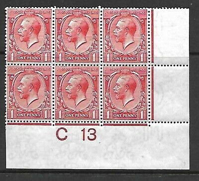 N16(1) 1d Bright Scarlet Royal Cypher Control C13 Imperf blk 6 UNMOUNTED MINT