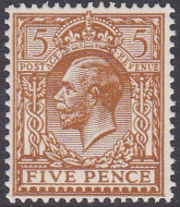 Spec N40(4) 5d B.Ochre Brown Block Cypher imperf MOUNTED MINT