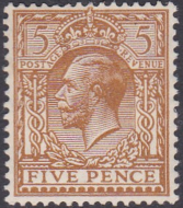 Spec N40(5) 5d Deep B.Ochre Brown Block Cypher imperf MOUNTED MINT