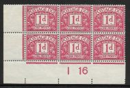 D2 1d Royal Cypher Postage due Control I 16 Imperf UNMOUNTED MINT