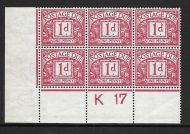 D2 1d Royal Cypher Postage due Control K 17 perf UNMOUNTED MINT