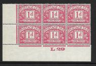 D11 1d Block Cypher Postage due Control L 29 Imperf UNMOUNTED MINT