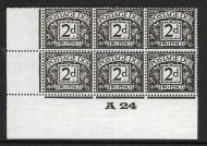 D13 2d Block Cypher Postage due Control A 24 Imperf UNMOUNTED MINT