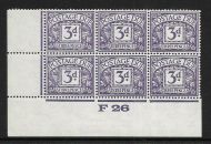 D14 3d Block Cypher Postage due Control F 26 Imperf UNMOUNTED MINT