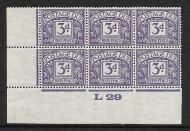 D14 3d Block Cypher Postage due Control L 29 Imperf UNMOUNTED MINT