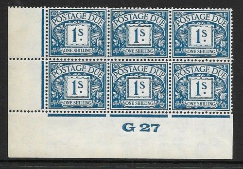 D17 1 - Block Cypher Postage due Control G 27 Imperf UNMOUNTED MINT