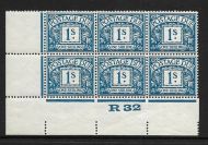 D17 1 - Block Cypher Postage due Control R 32 Imperf UNMOUNTED MINT