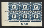 D33 1 - George VI Postage due Control K 42 Imperf UNMOUNTED MINT