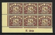 D34 2 6 George VI Postage due Control E 39 Imperf UNMOUNTED MINT